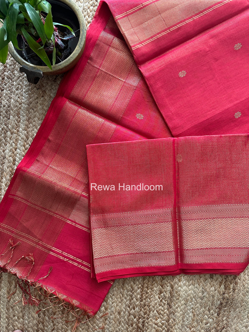 Maheshwari Rani Pink Tissue Butti Saree TBBS0133