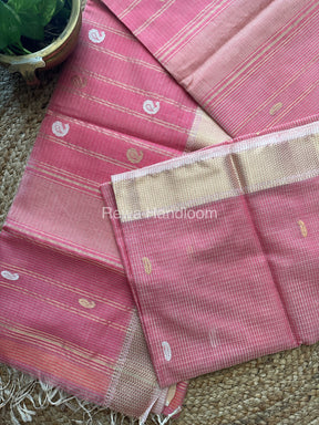  pink Zari Butti ~ Maheshwari Saree-KJS033