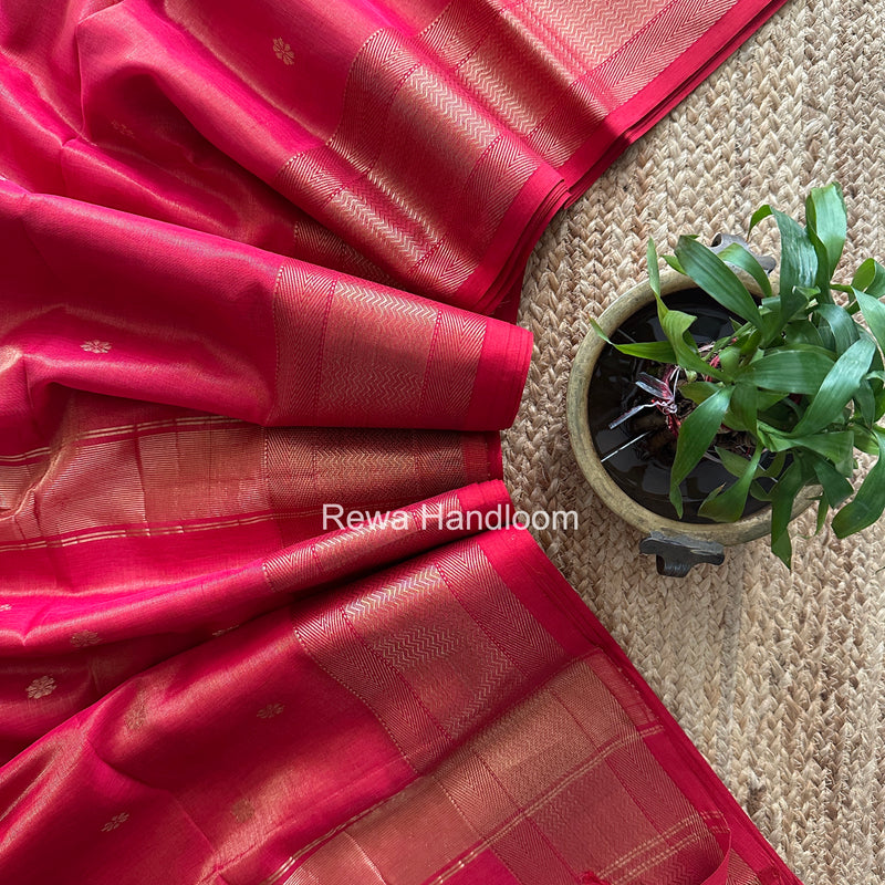 Maheshwari Rani Pink Tissue Butti Saree TBBS0133