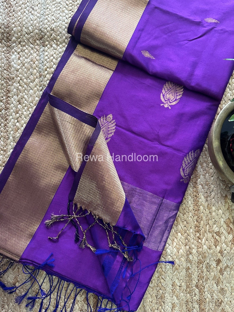 Maheshwari Deep Purple Pure Silk Saree PS049