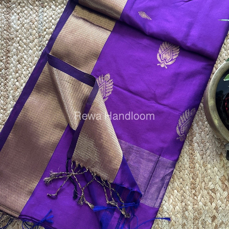 Maheshwari Deep Purple Pure Silk Saree PS049
