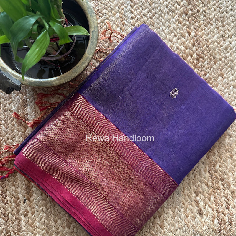 Maheshwari Purple Tissue Butti Saree TBBS072