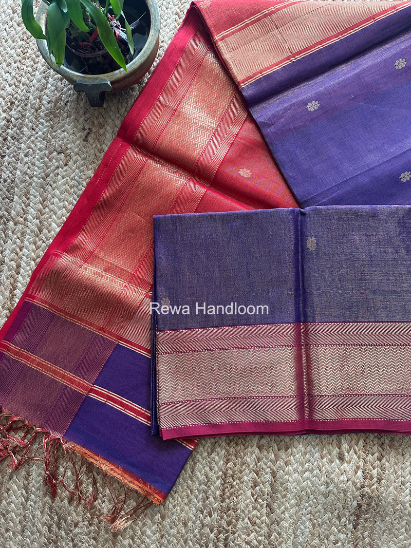 Maheshwari Purple Tissue Butti Saree TBBS072