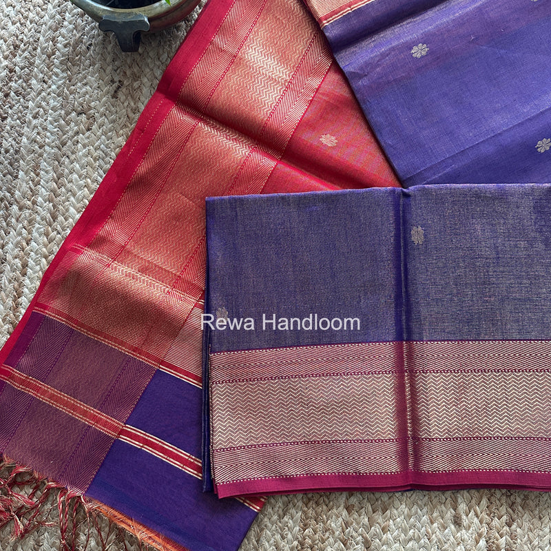 Maheshwari Purple Tissue Butti Saree TBBS072