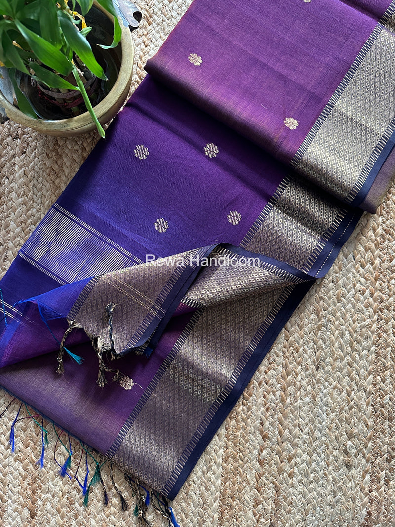 Maheshwari Blue Flower Butti Saree JBS086