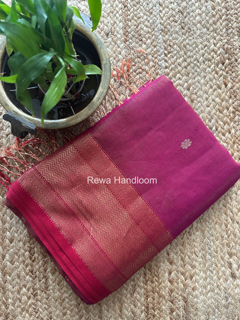 Maheshwari Purple Tissue Butti Saree TBBS033