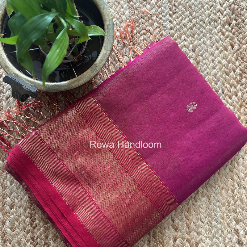 Maheshwari Purple Tissue Butti Saree TBBS033