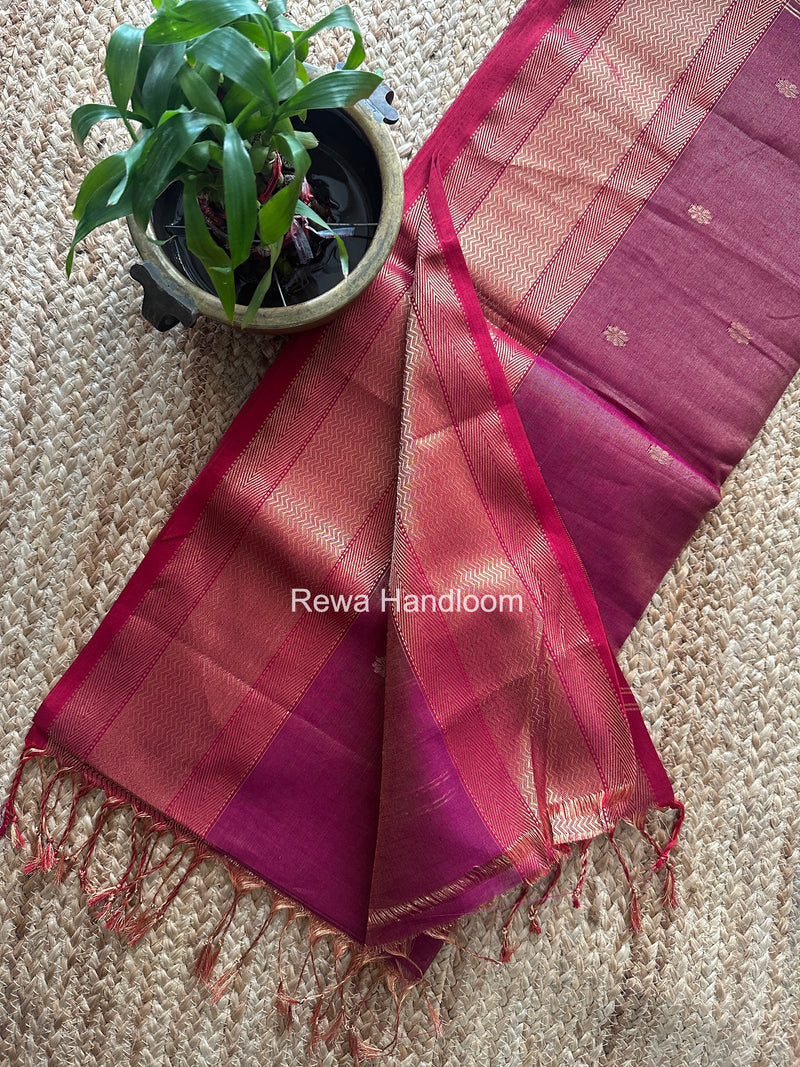Maheshwari Purple Tissue Butti Saree TBBS033