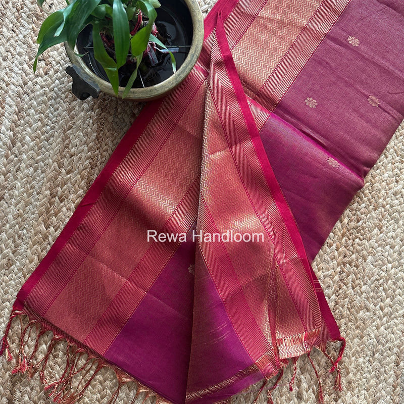 Maheshwari Purple Tissue Butti Saree TBBS033