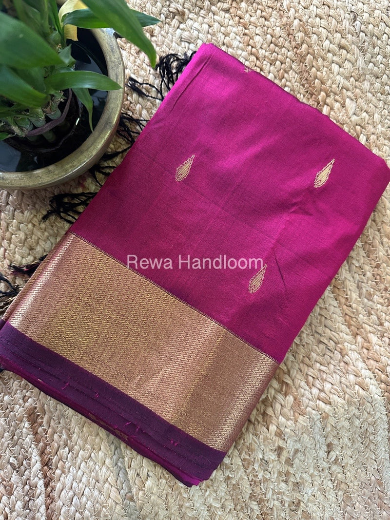 Maheshwari Rani Pink Pure Silk Saree PS047