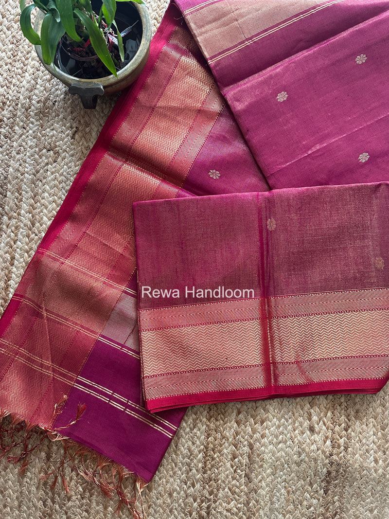 Maheshwari Purple Tissue Butti Saree TBBS033