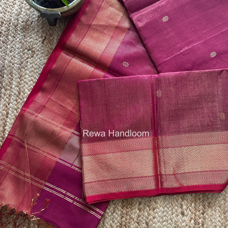 Maheshwari Purple Tissue Butti Saree TBBS033