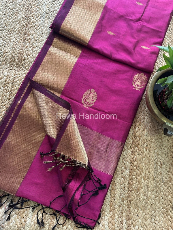 Maheshwari Rani Pink Pure Silk Saree PS047