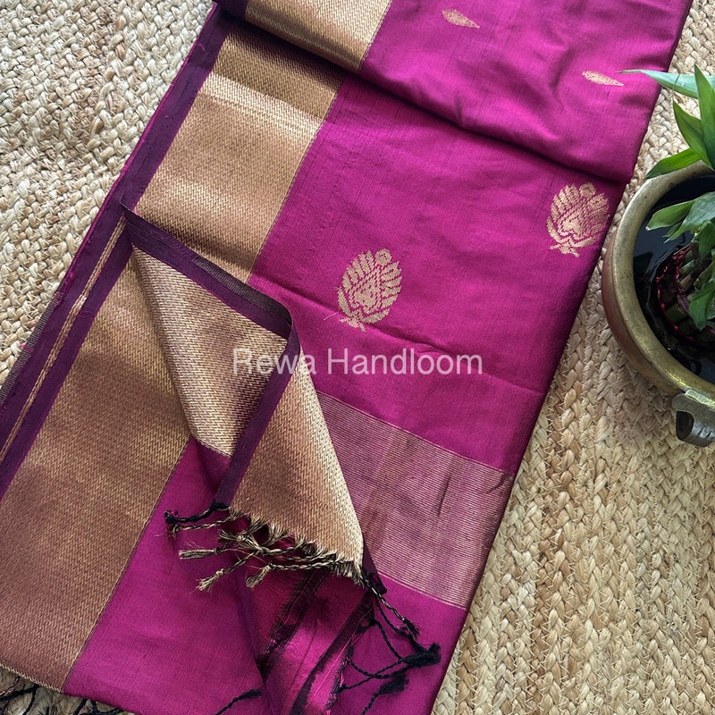 Maheshwari Rani Pink Pure Silk Saree PS047