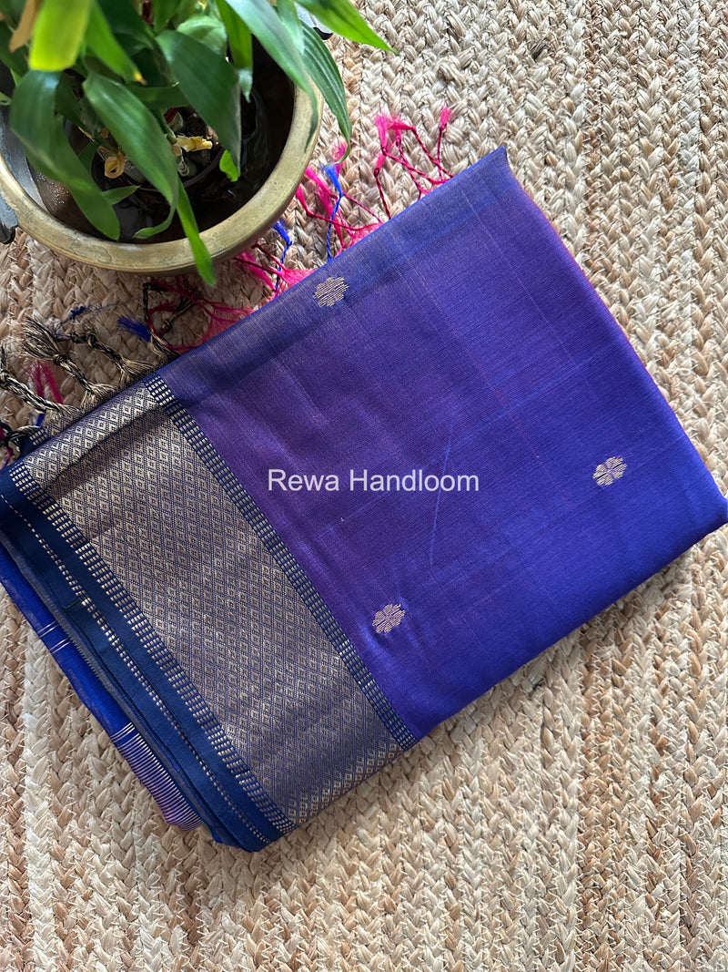  Maheshwari Blue Flower Butti Saree JBS082