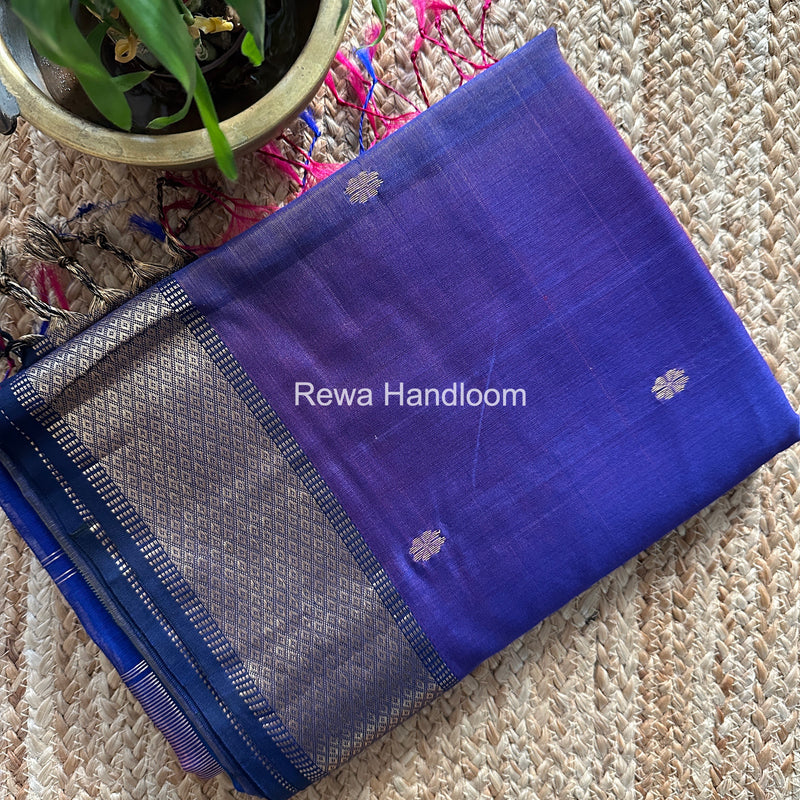  Maheshwari Blue Flower Butti Saree JBS082