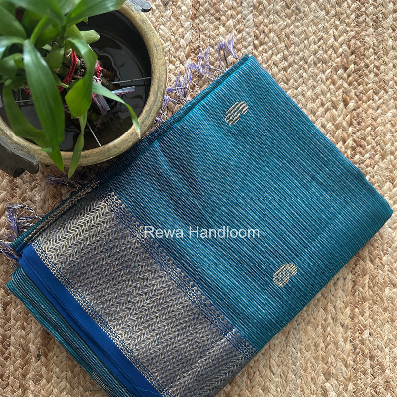 Maheshwari Rama Green Tissue Butti Saree TKBS011
