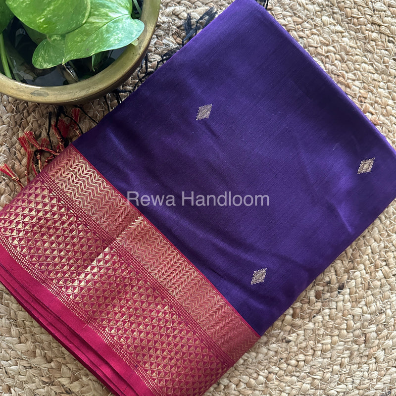 Turmeric Zari Butti ~ Maheshwari Saree