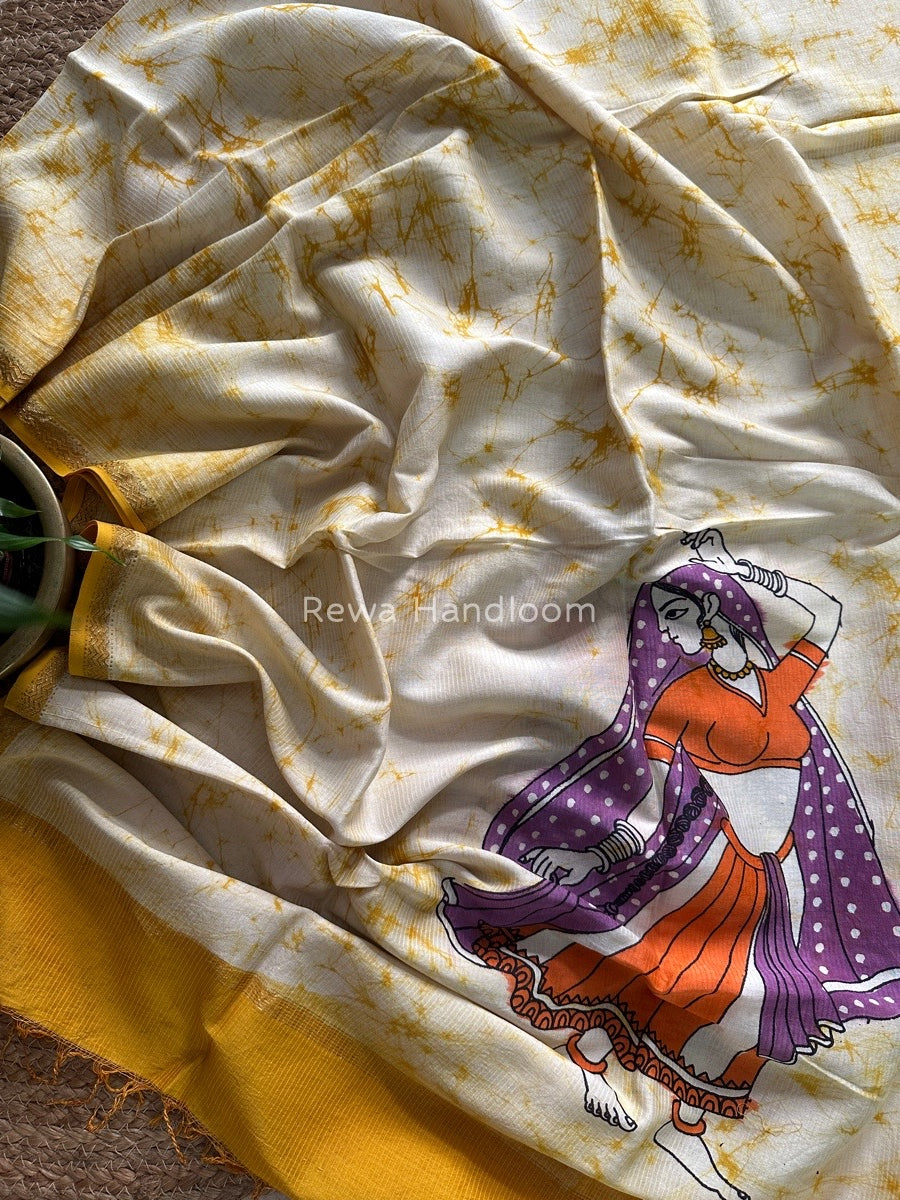 Maheshwari Hand painted Dupatta