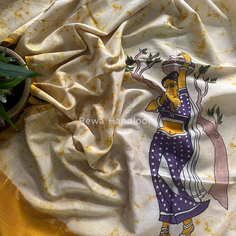 Maheshwari Hand painted Dupatta