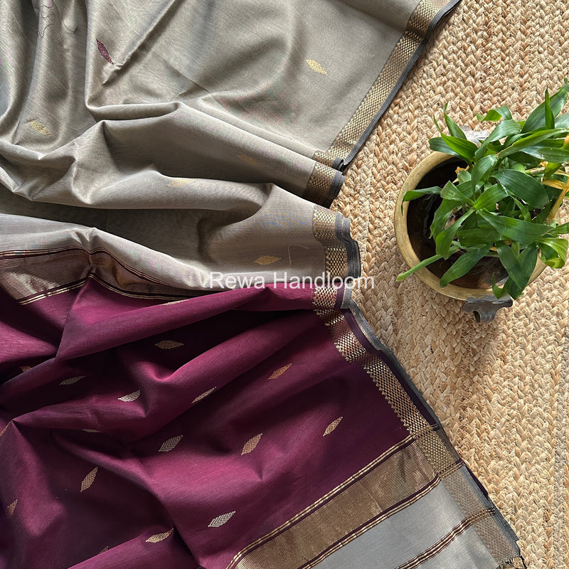 Maheshwari Beige Aami Butti Saree SBT0079