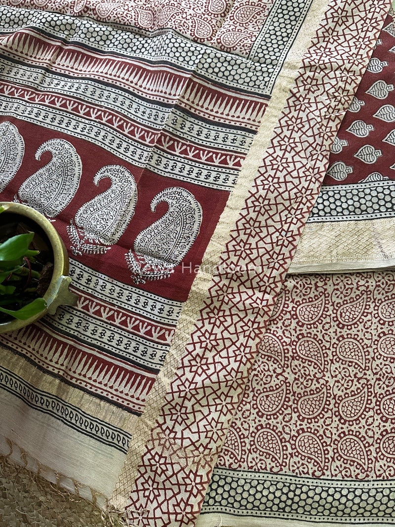  Bagh Print Tissue Suit