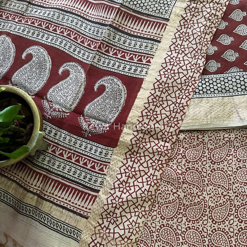  Bagh Print Tissue Suit
