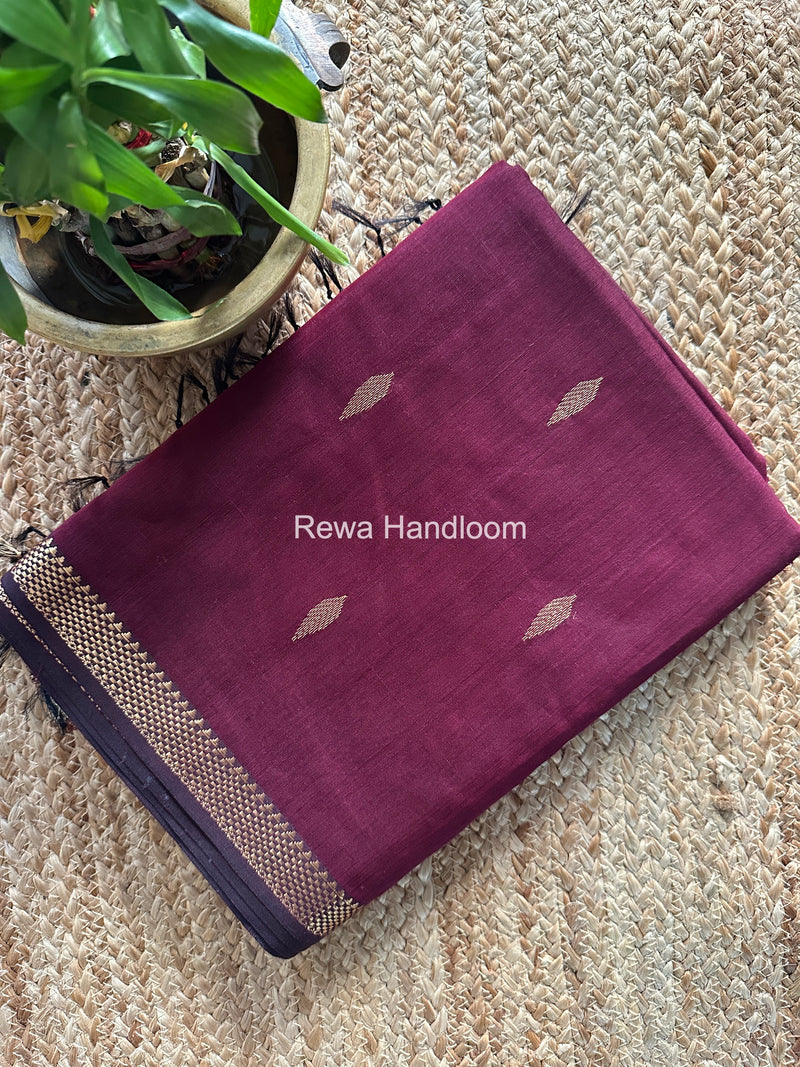 Maheshwari Wine Aami Butti Saree SBT0077