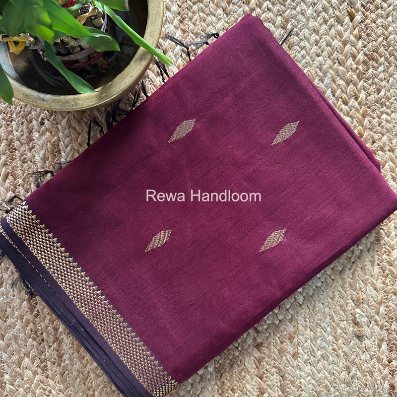 Maheshwari Wine Aami Butti Saree SBT0077