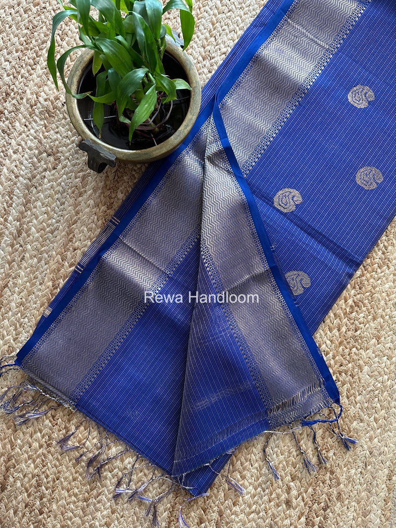 Maheshwari Blue Tissue Butti Saree TKBS010