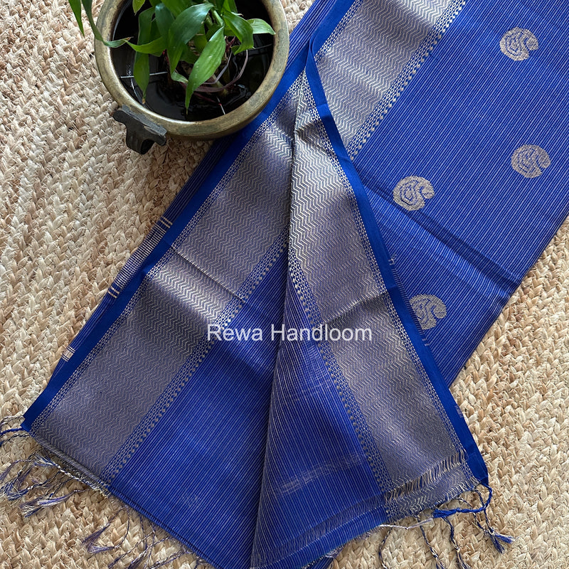 Maheshwari Blue Tissue Butti Saree TKBS010