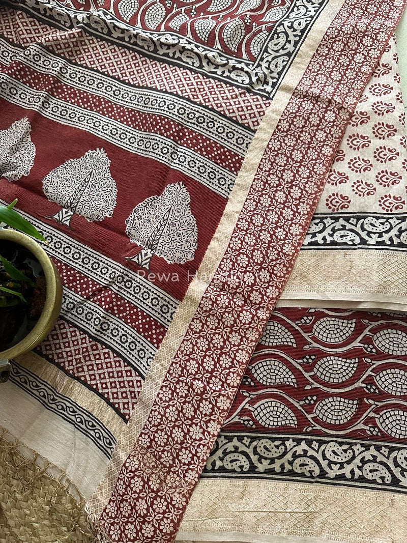  Bagh Print Tissue Suit