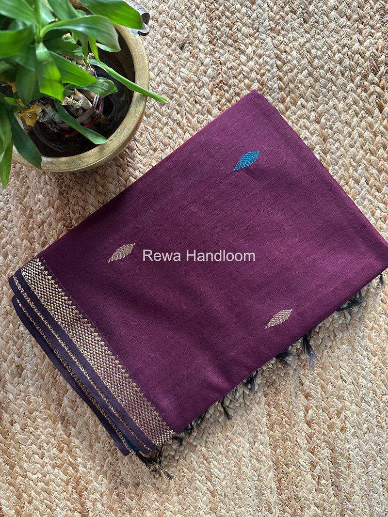 Maheshwari Wine Aami Butti Saree SBT0081