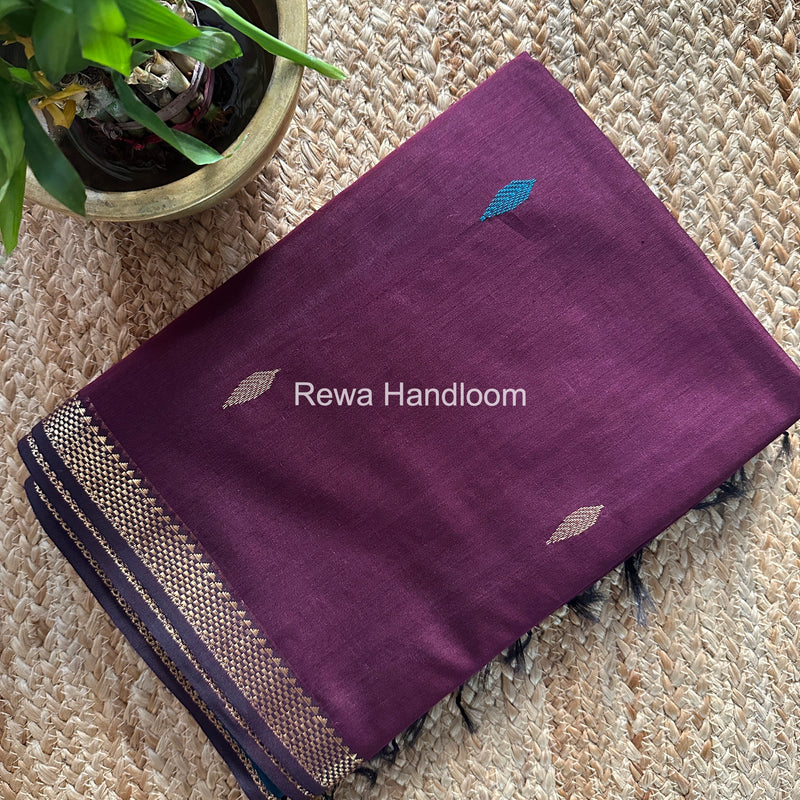 Maheshwari Wine Aami Butti Saree SBT0081