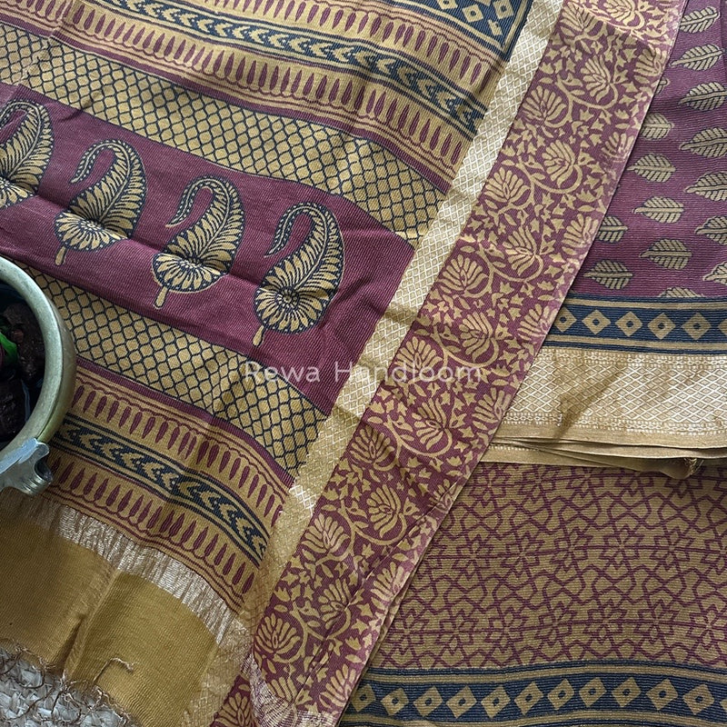  Bagh Print Tissue Suit