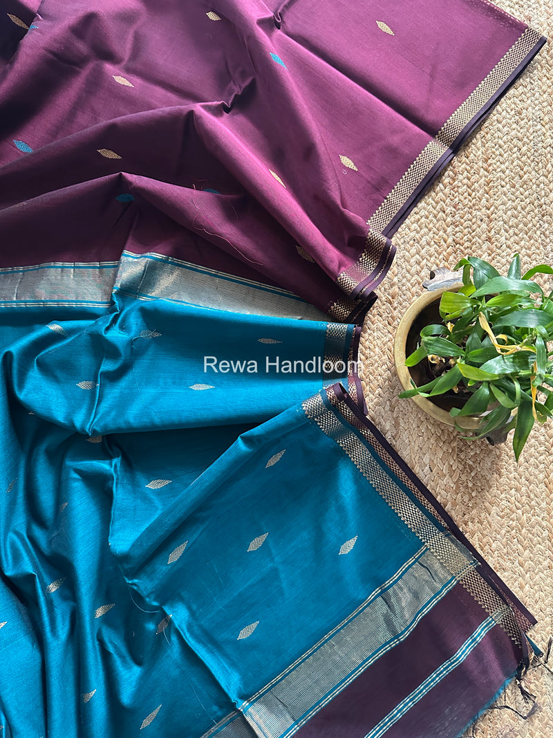Maheshwari Wine Aami Butti Saree SBT0081