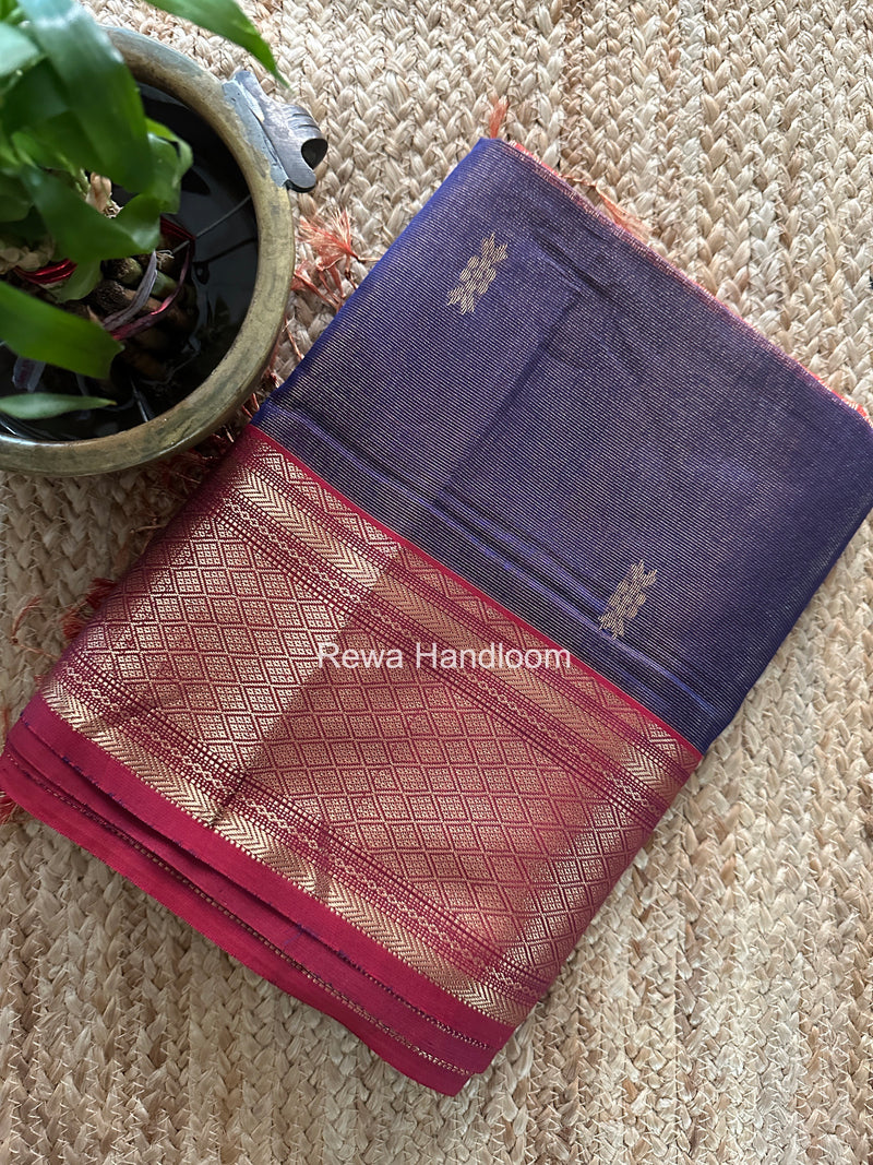 Maheshwari Purple Tissue Rich Pallu Saree THP042