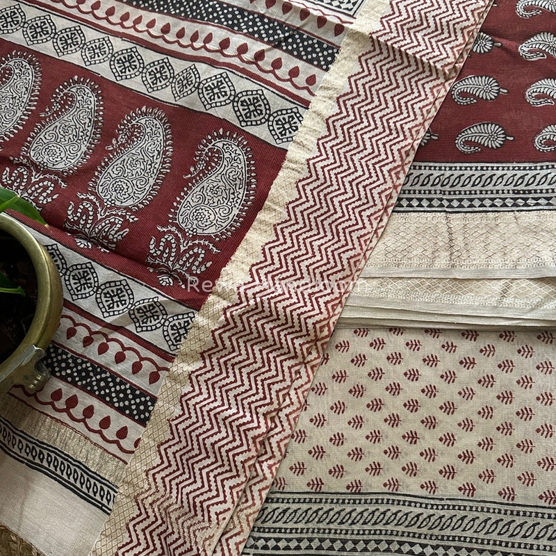  Bagh Print Tissue Suit