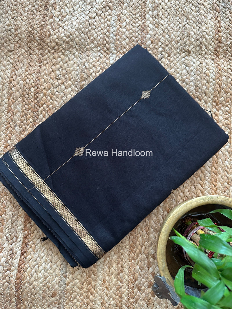 Black Lining Butti Shaded Maheshwari Saree SBS086