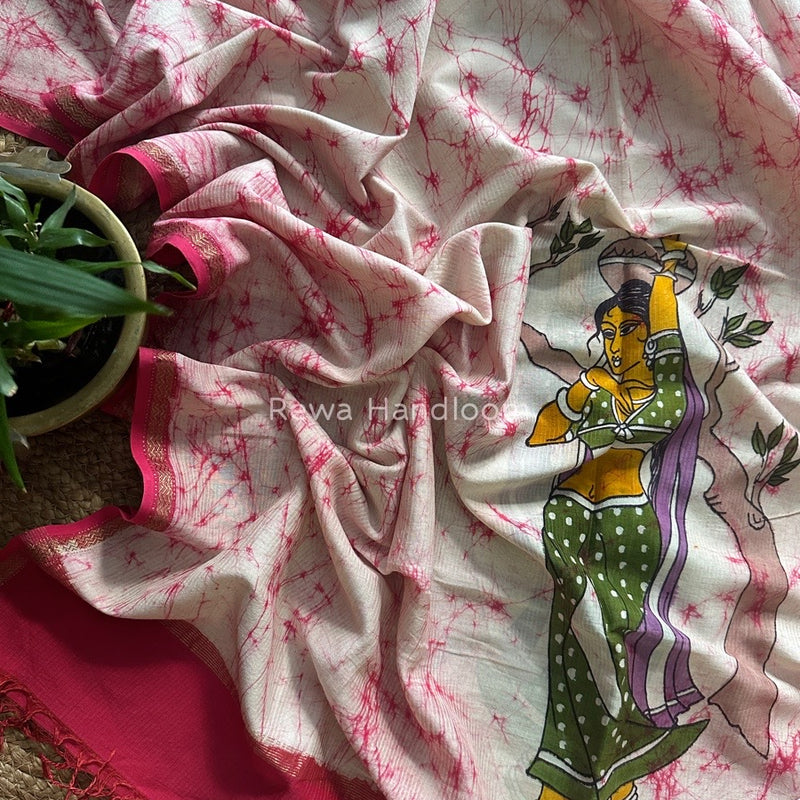 Maheshwari Hand painted Dupatta