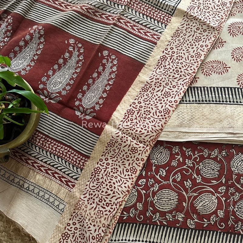  Bagh Print Tissue Suit