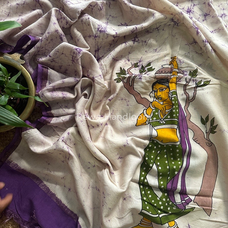 Maheshwari Hand painted Dupatta