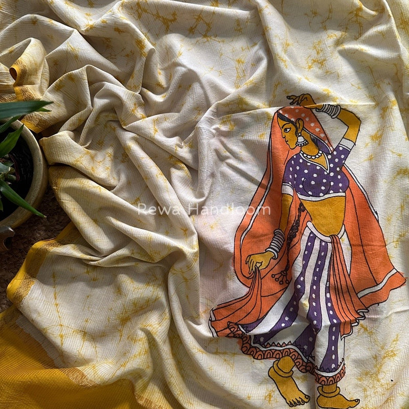Maheshwari Hand painted Dupatta
