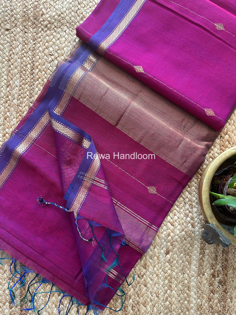 Lining Butti Shaded Maheshwari Saree