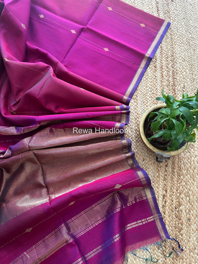  Magenta Lining Butti Shaded Maheshwari Saree SBS072