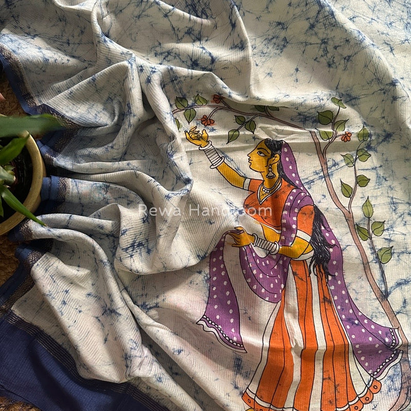 Maheshwari Hand painted Dupatta