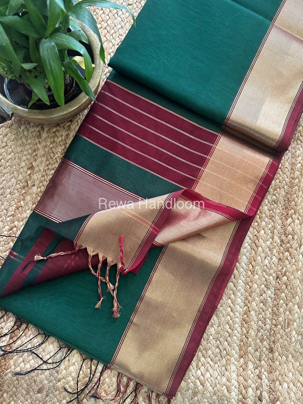 Exclusive Maheshwari Zari Border Saree