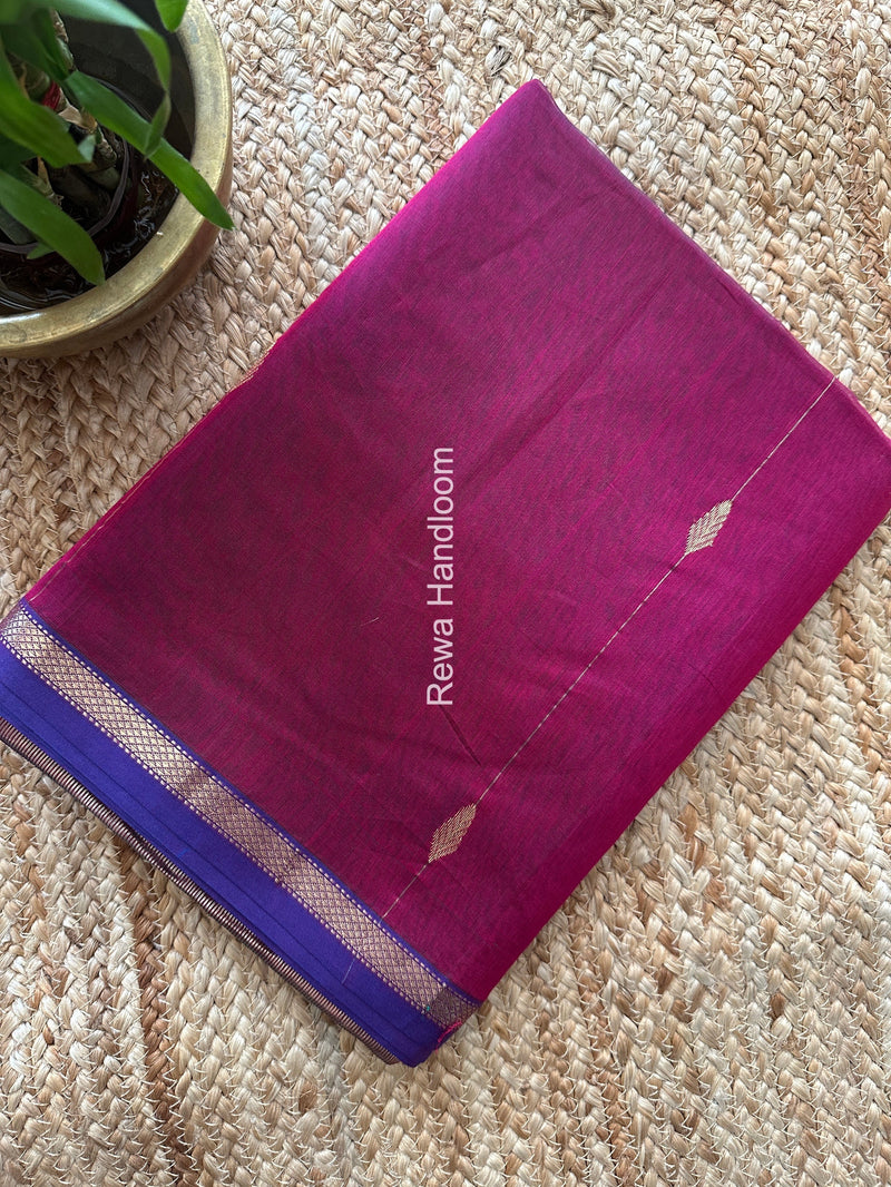 Magenta Lining Butti Shaded Maheshwari Saree SBS076