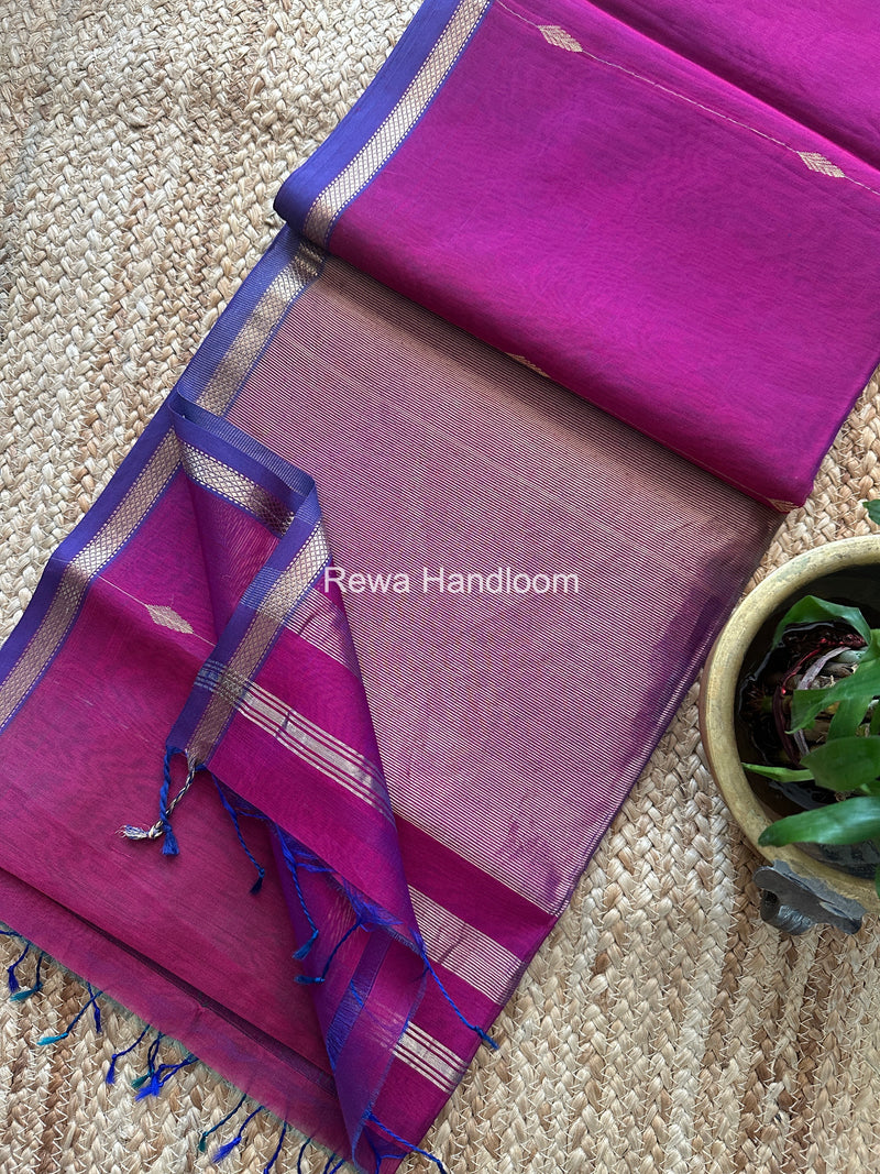  Lining Butti Shaded Maheshwari Saree