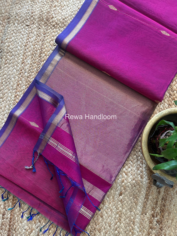 Lining Butti Shaded Maheshwari Saree